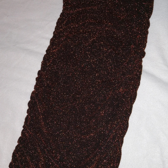 Janice Black & Metallic Bronze One Shoulder Ruched Side Bodycon Dress XS/S - Picture 4 of 7